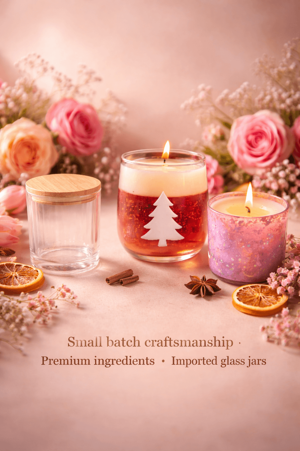 Lumera candles collection with roses